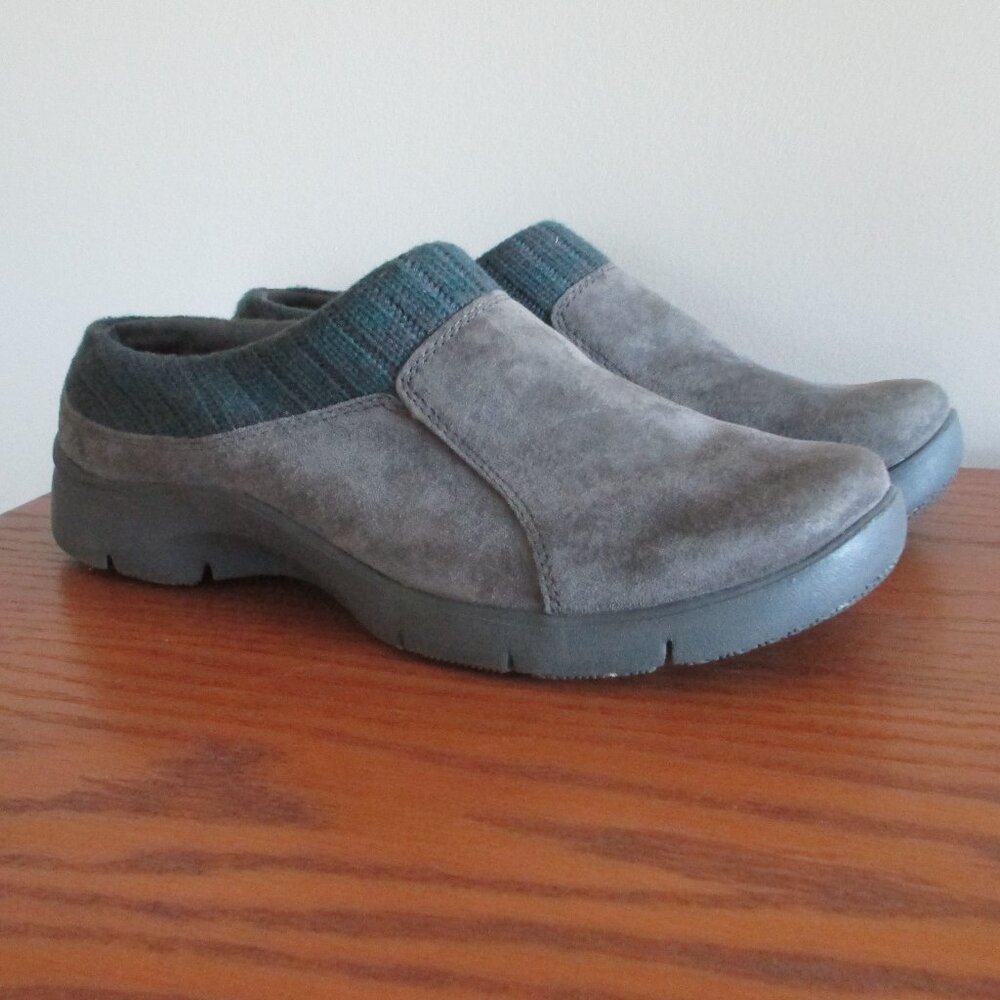 Dansko Clog Slip On Mule Emily Charcoal Suede Leather Size 40 Women's 9.5-10